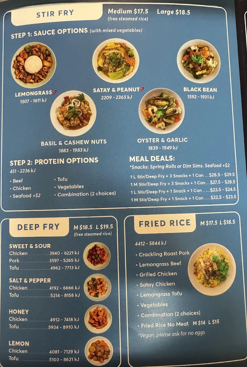 Menu, Bami Bendigo