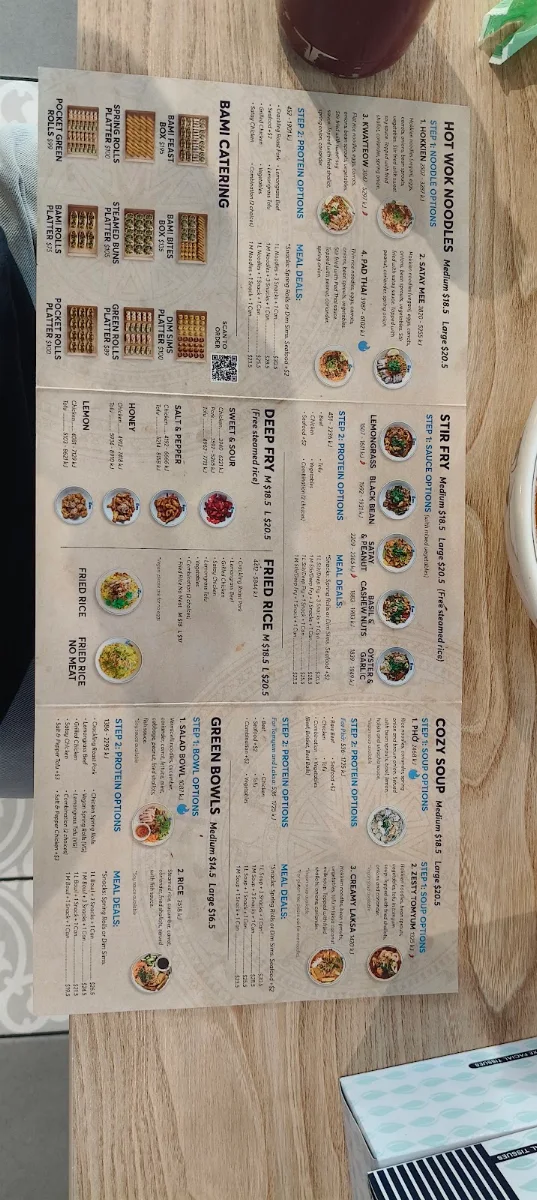 Menu, Bami Bendigo
