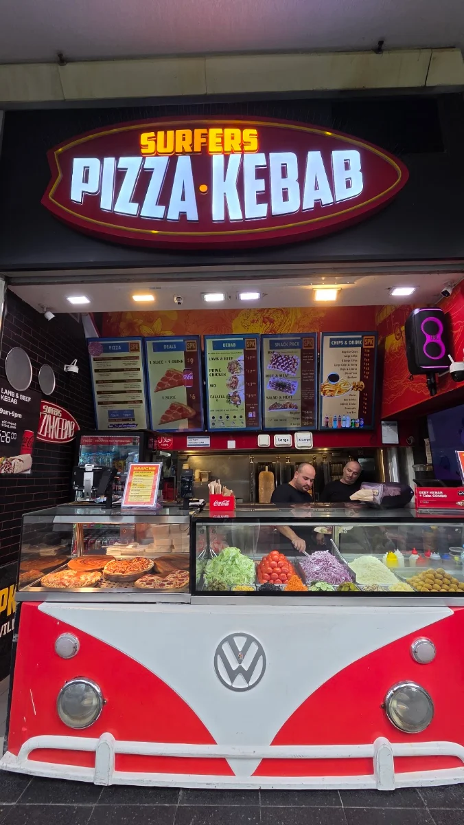 Menu, Surfers Pizza Kebab (SPK Cavill)