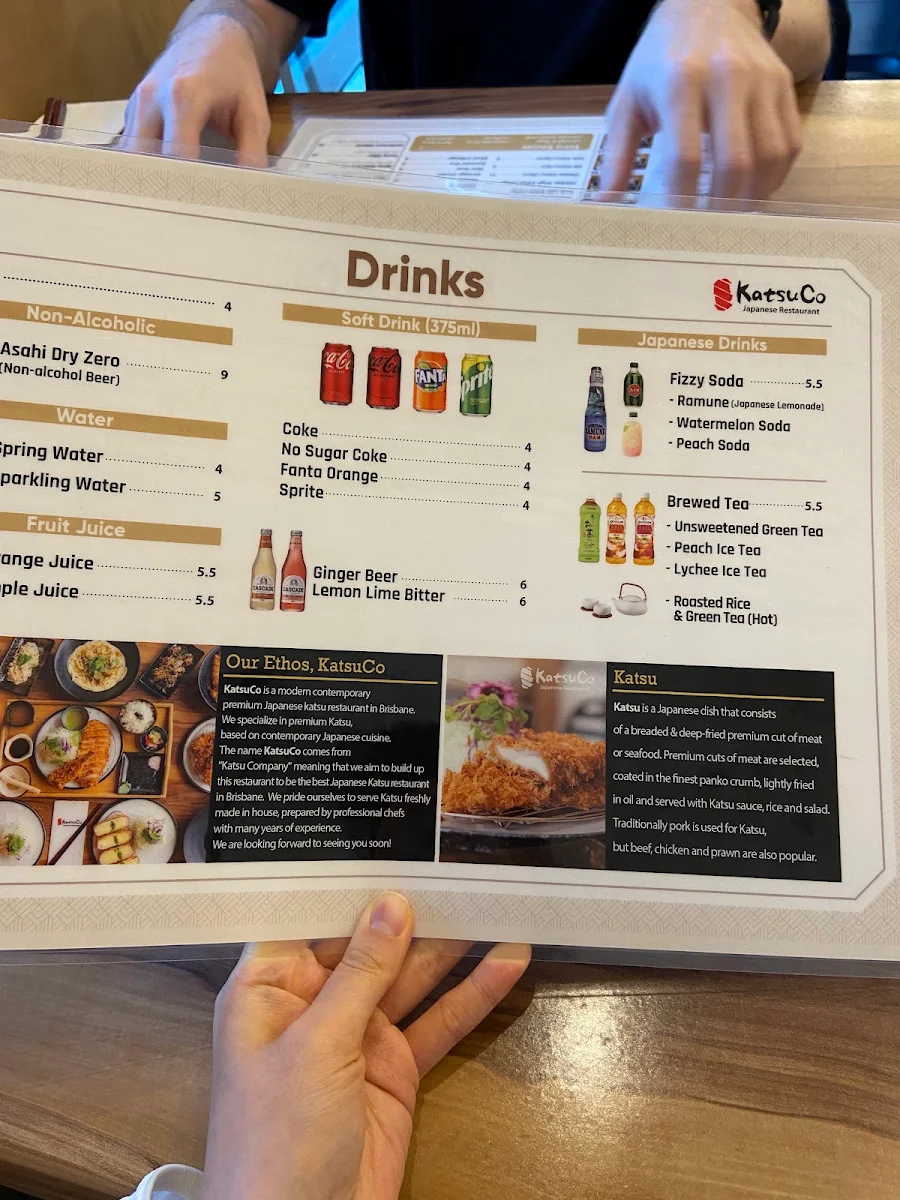 Menu, KatsuCo North Lakes