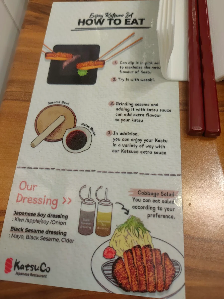 Menu, KatsuCo North Lakes