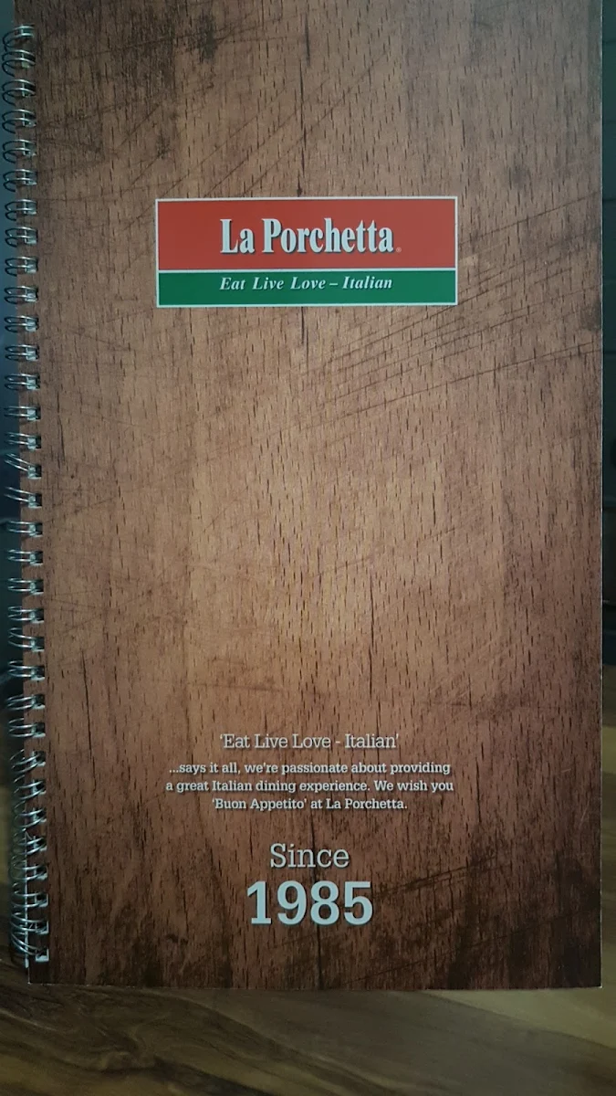 Menu, La Porchetta | Best Italian Restaurant in Frankston