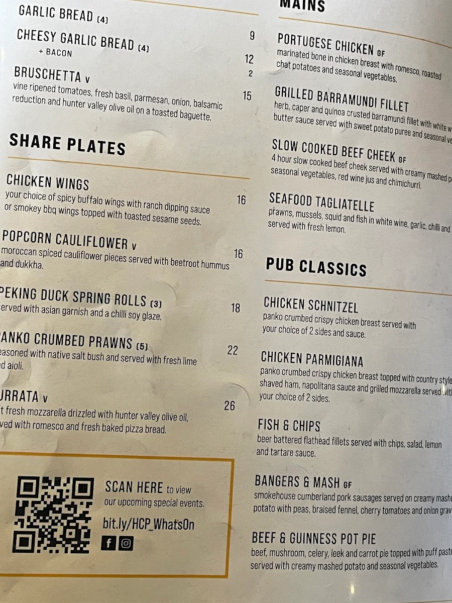 Menu, Harrigan's Cameron Park