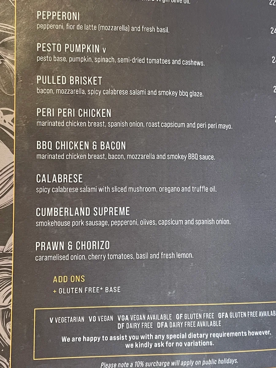 Menu, Harrigan's Cameron Park