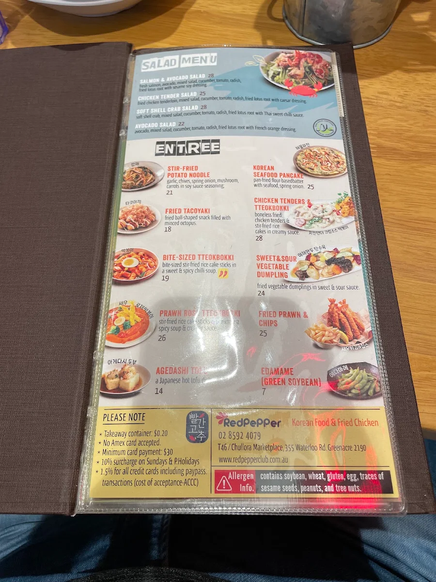 Menu, Red Pepper Chullora