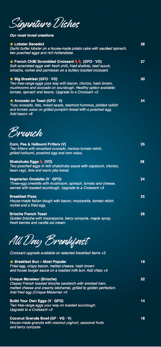 Menu, La Baguette Cafe Berwick