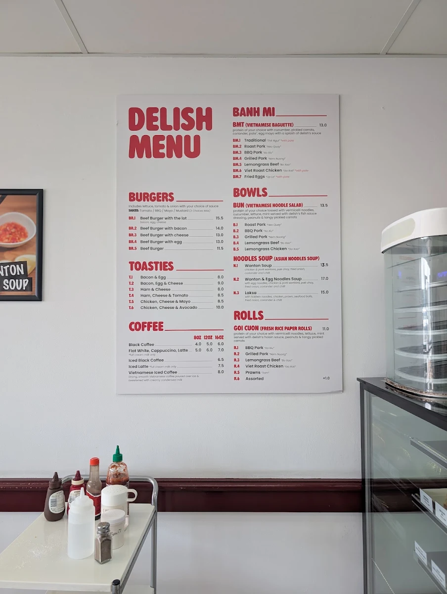 Menu, Delish Lunches