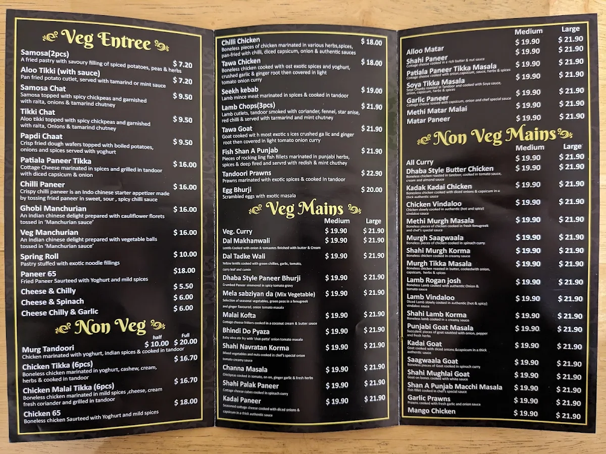 Menu, Sher-A-Punjab