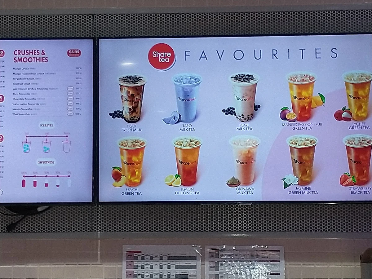 Menu, Sharetea Wallsend