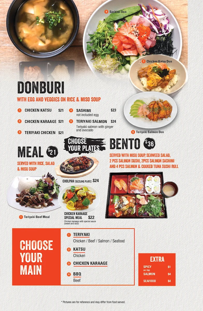 Menu, Moon Fresh Sushi Miranda
