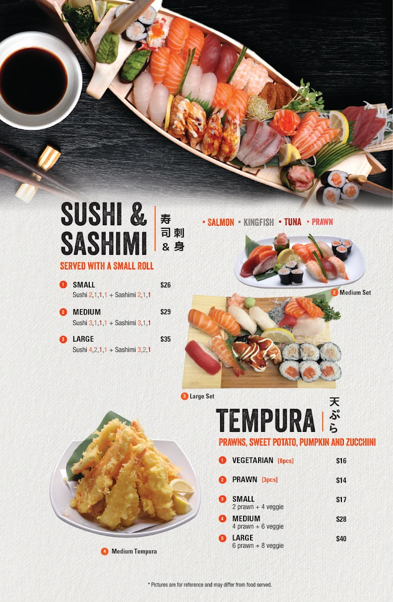 Menu, Moon Fresh Sushi Miranda