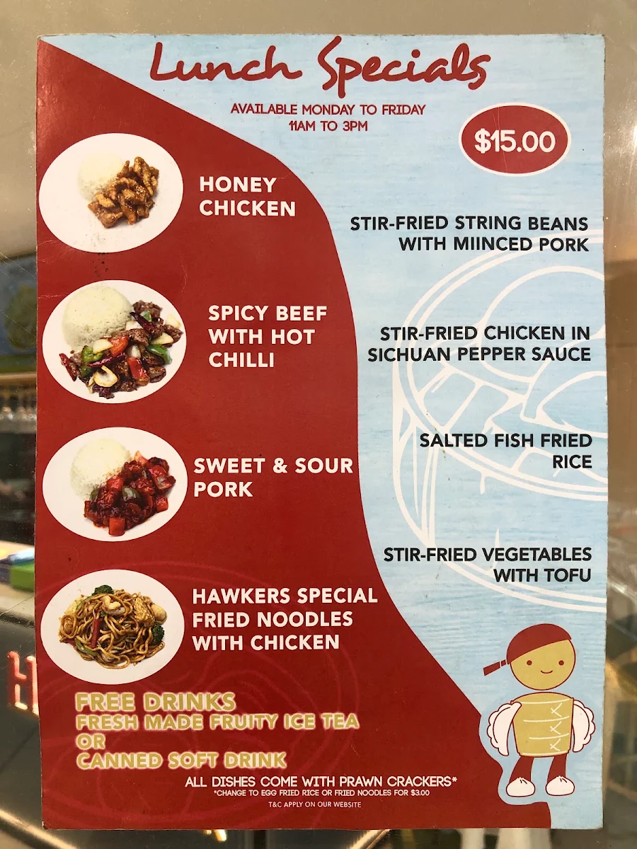 Menu, Hawkers Wok