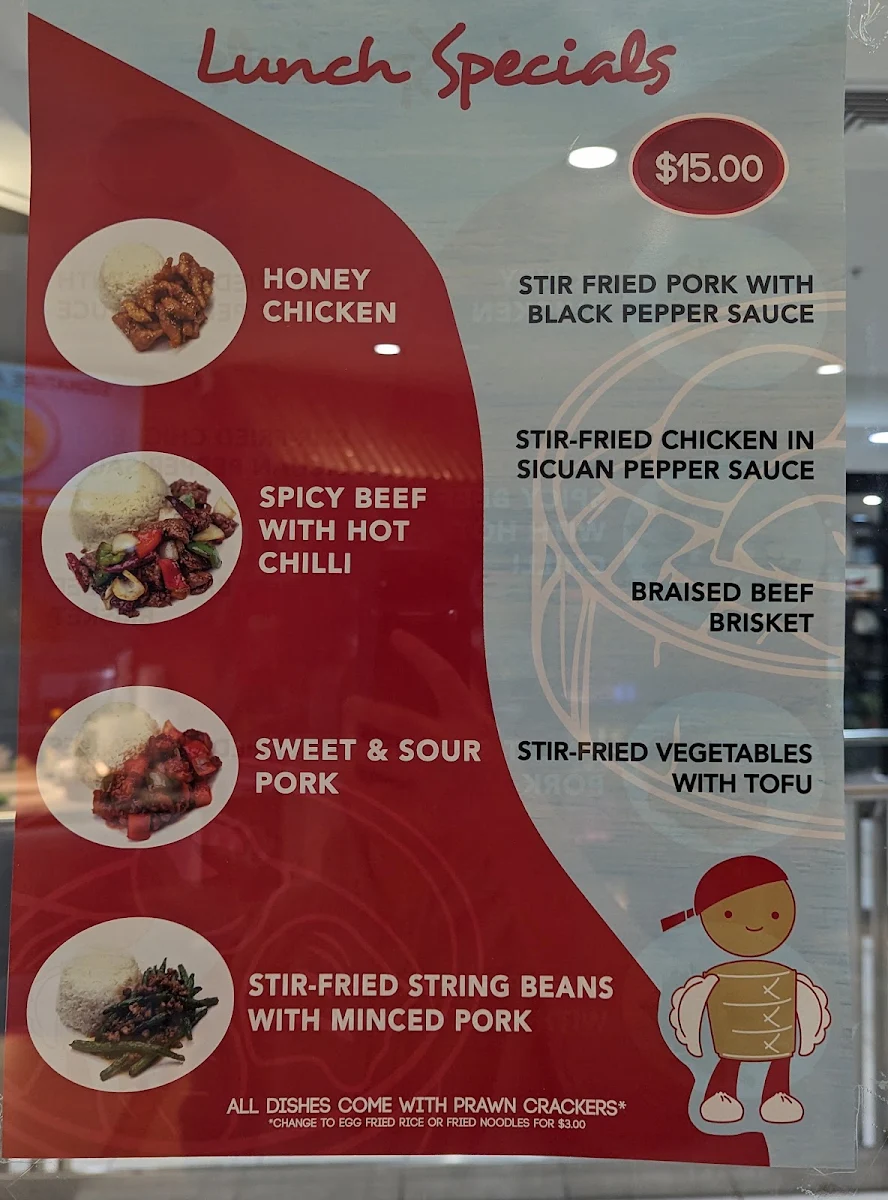 Menu, Hawkers Wok