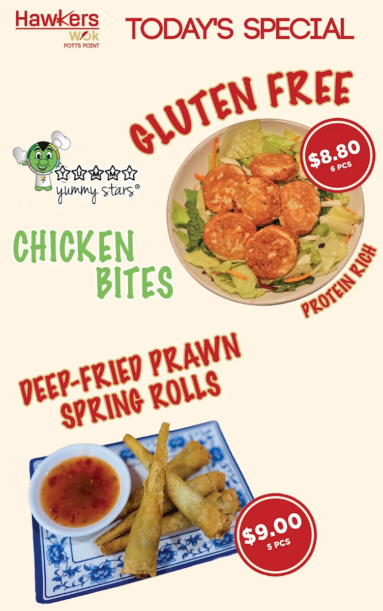 Menu, Hawkers Wok