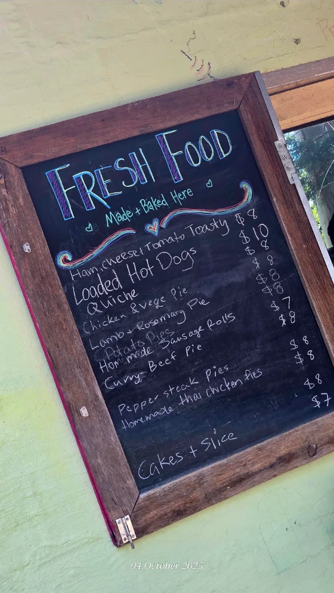 Menu, Ellenborough Falls Kiosk