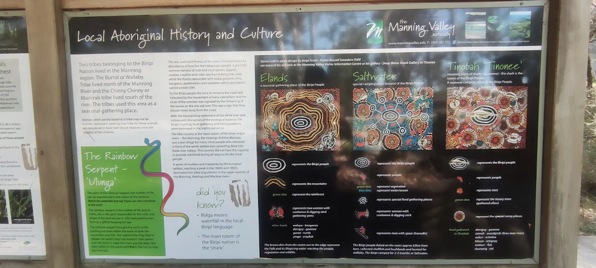 Menu, Ellenborough Falls Kiosk