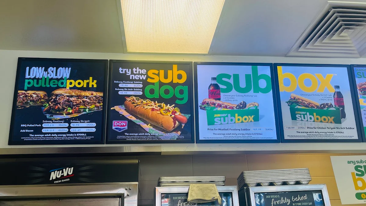 Menu, Subway