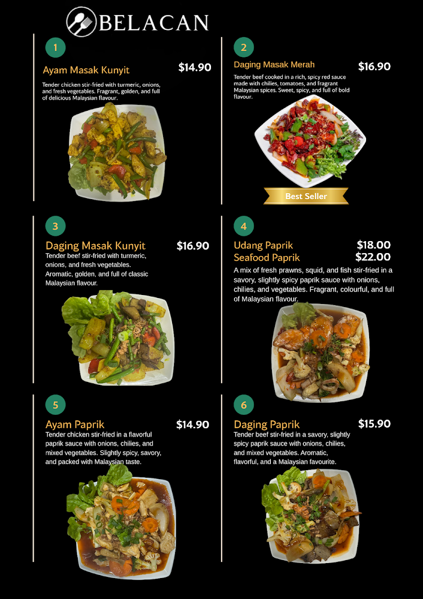 Menu, Taste of Borneo by Belacan