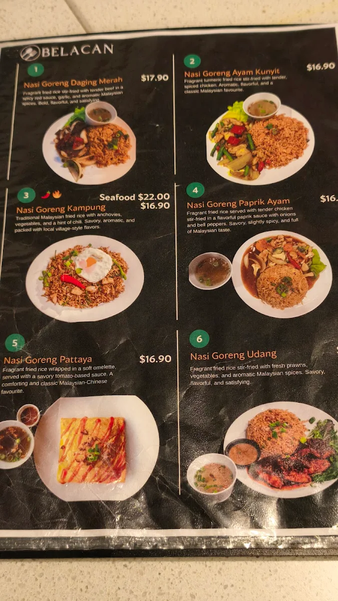 Menu, Taste of Borneo by Belacan