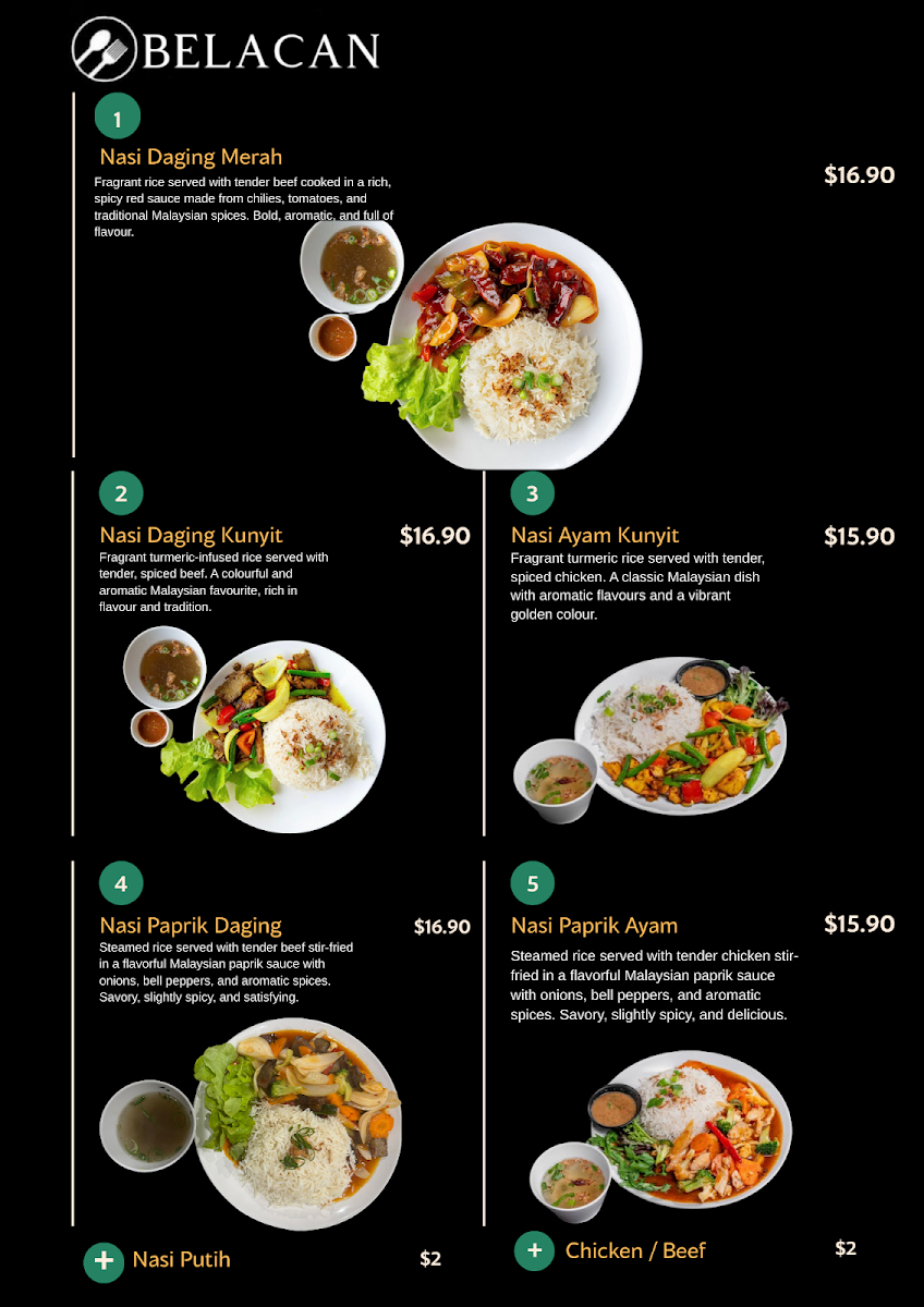 Menu, Taste of Borneo by Belacan