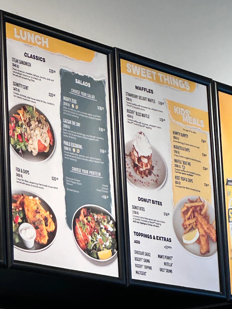 Menu, Piccolo Me Kings Park