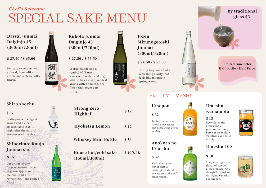 Menu, Sushiki