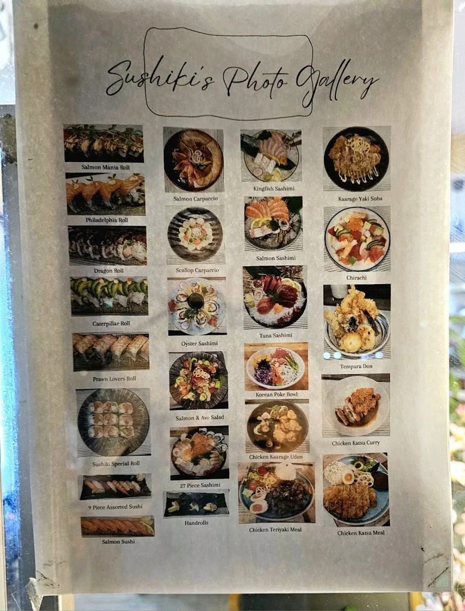 Menu, Sushiki
