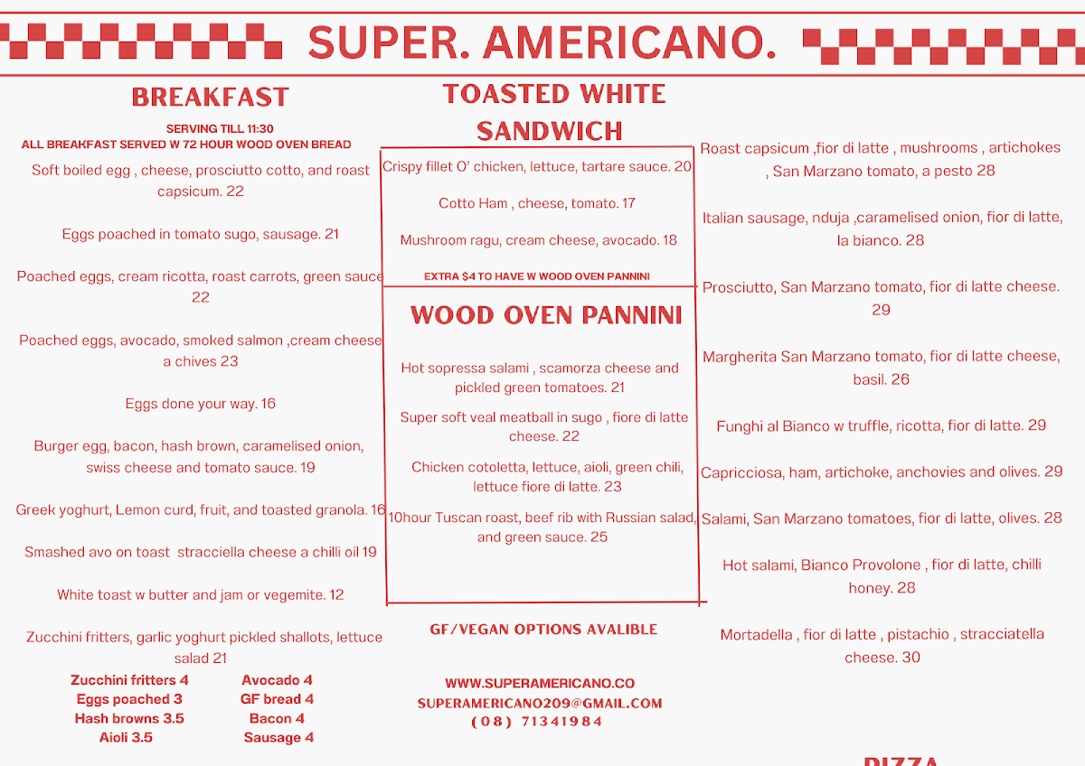 Menu, Super.Americano.