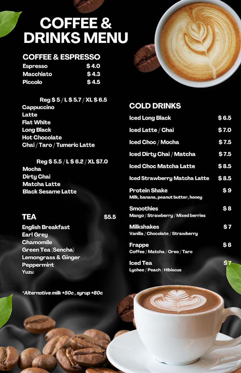 Menu, Jaya Espresso
