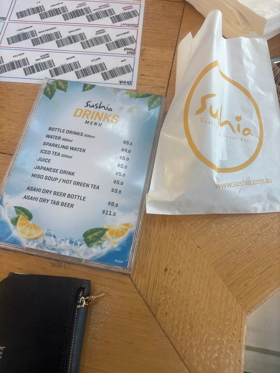 Menu, Sushia (Sydney Int' Airport)