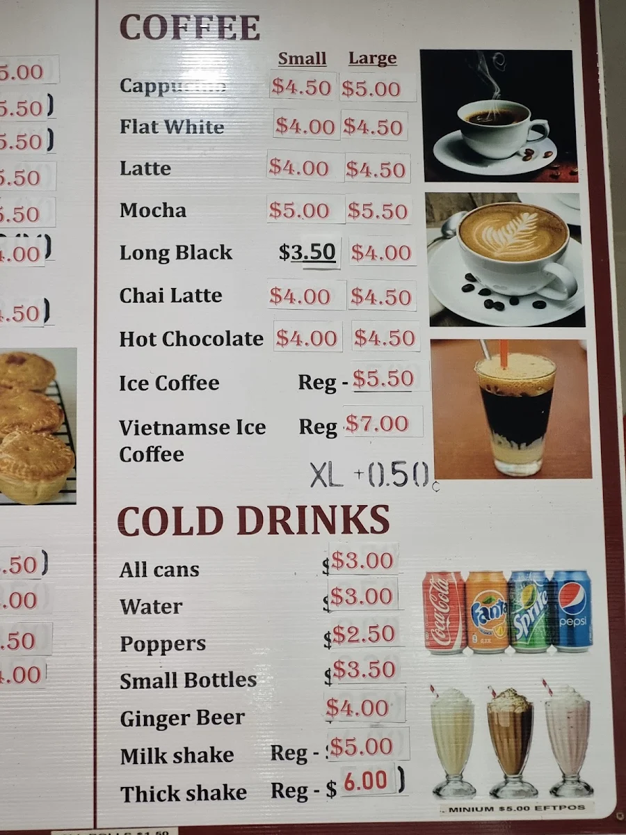 Menu, J&M Bake Cafe