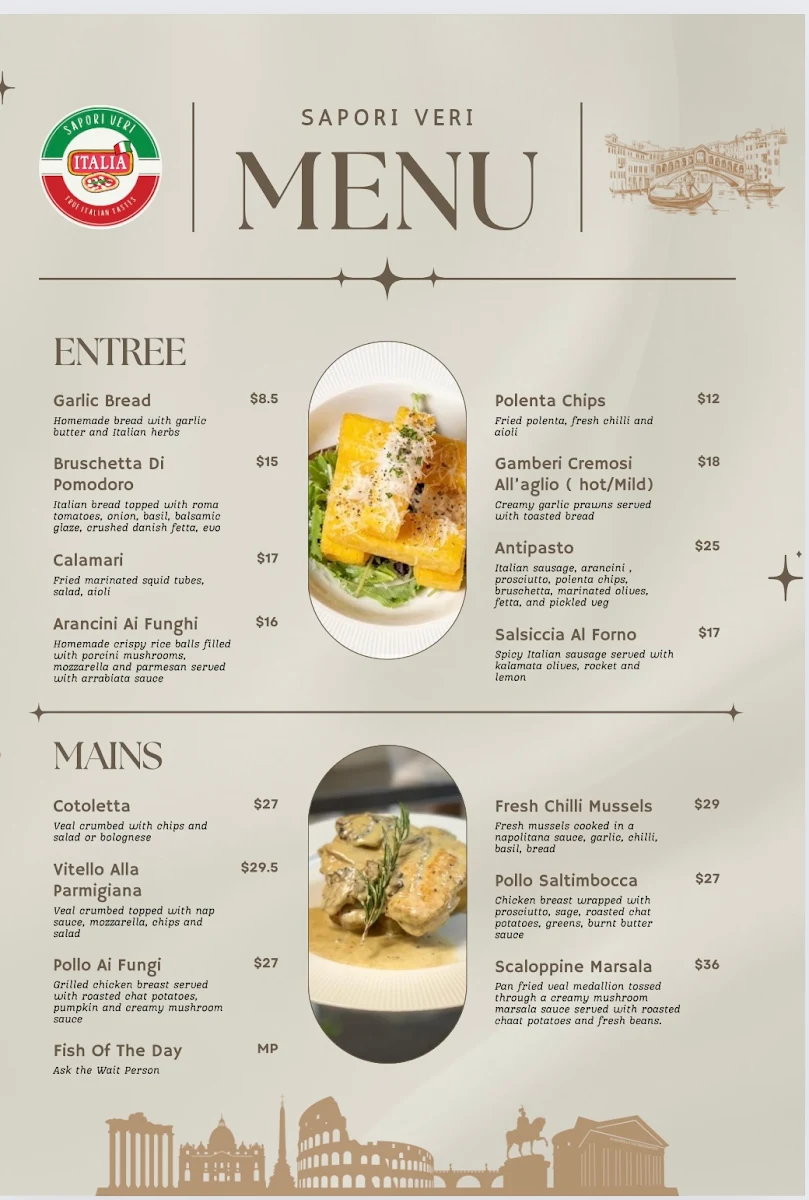 Menu, Sapori Veri
