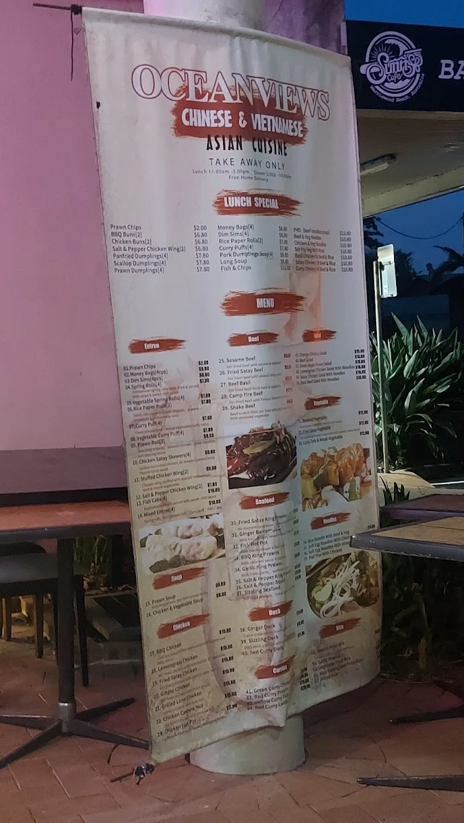 Menu, Oceanviews Chinese & Vietnamese Asian Cuisine