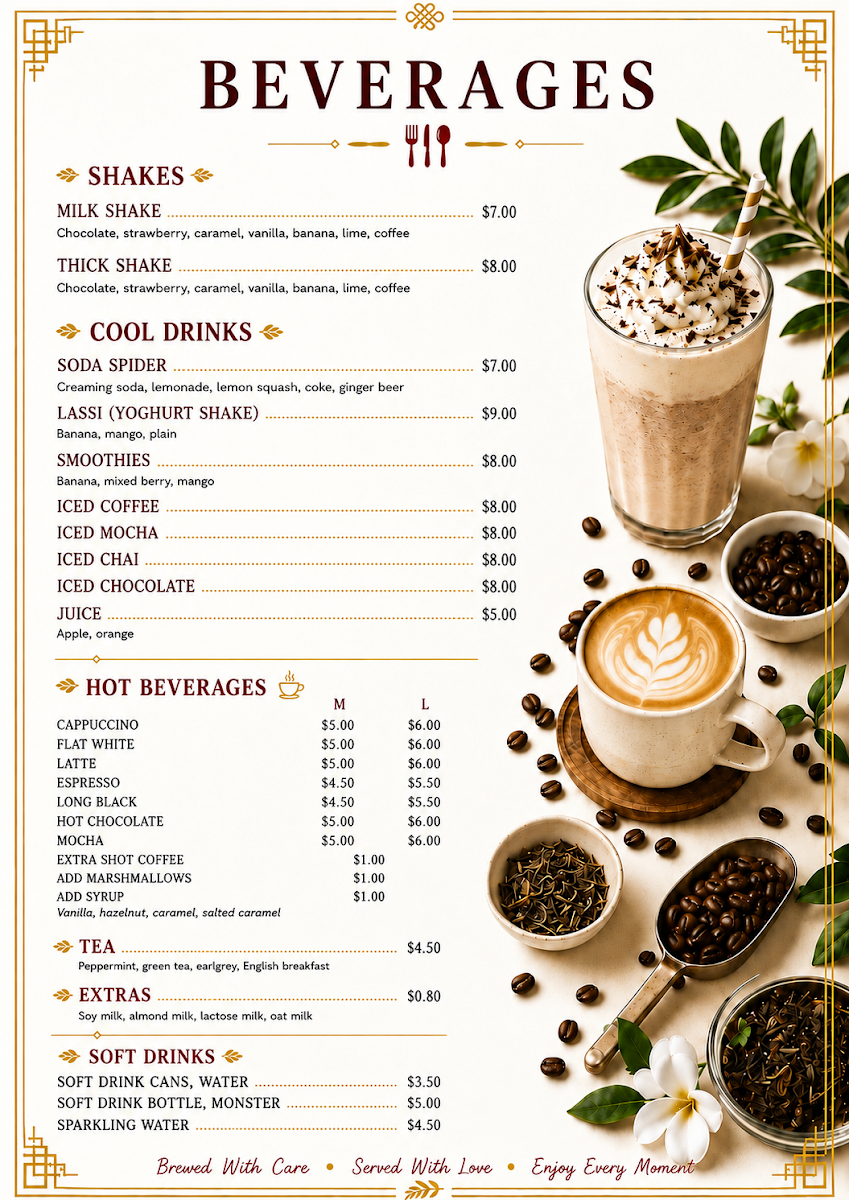 Menu, Tasty Tibetan Treats