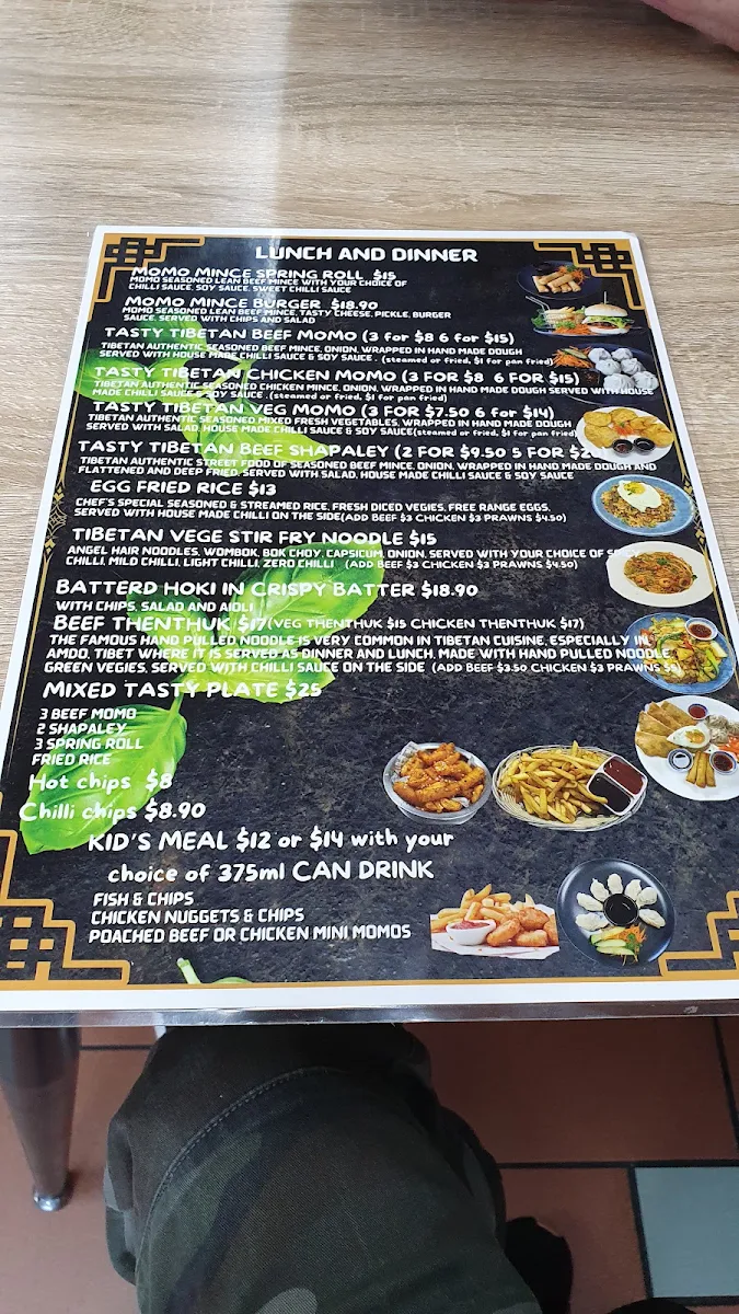 Menu, Tasty Tibetan Treats