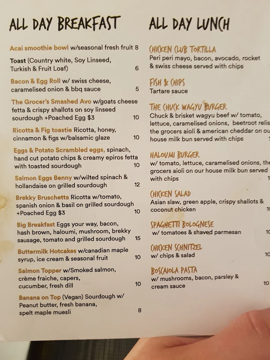 Menu, Don’t Tell The Grocer
