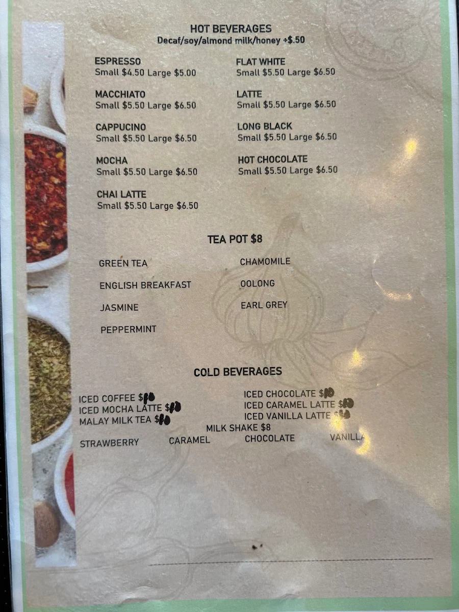 Menu, Bamboo Box