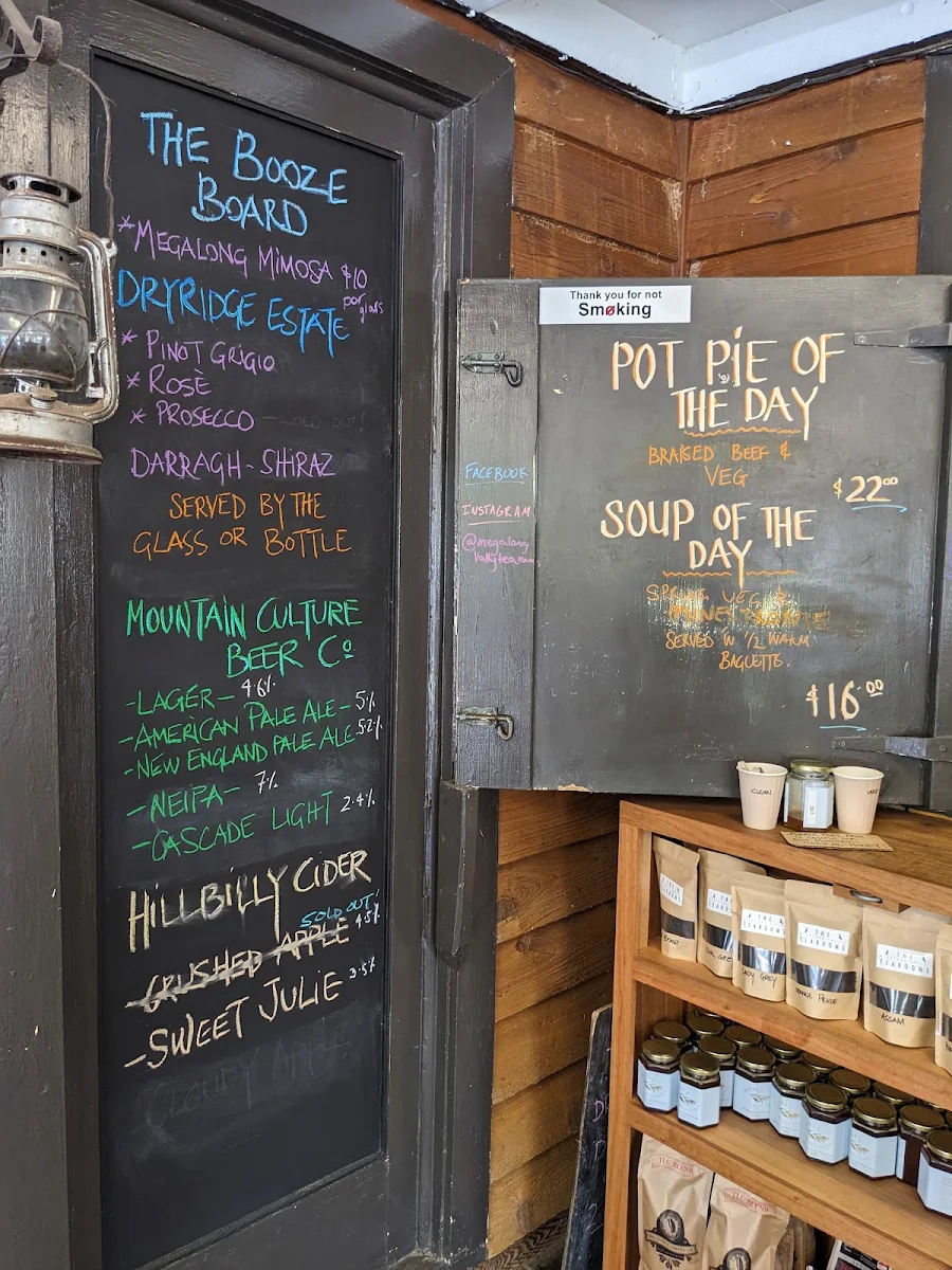 Menu, Megalong Valley Tea Rooms
