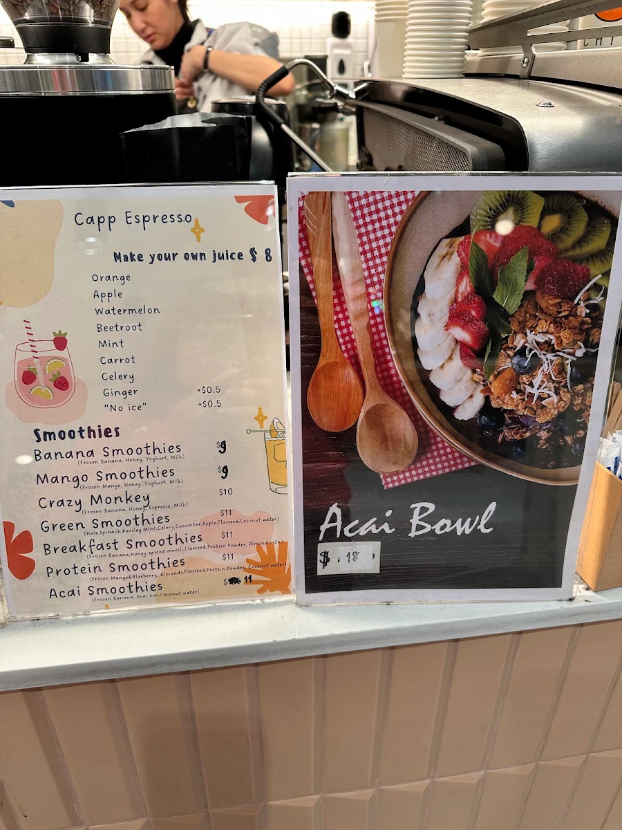 Menu, Capp Espresso - Castlereagh