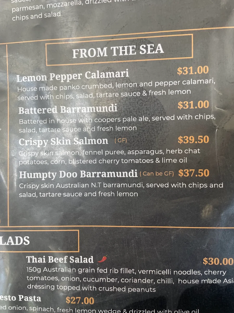 Menu, Canungra Hotel