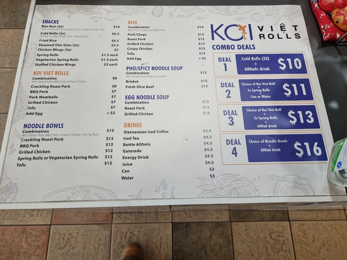 Menu, Koi Viet Rolls