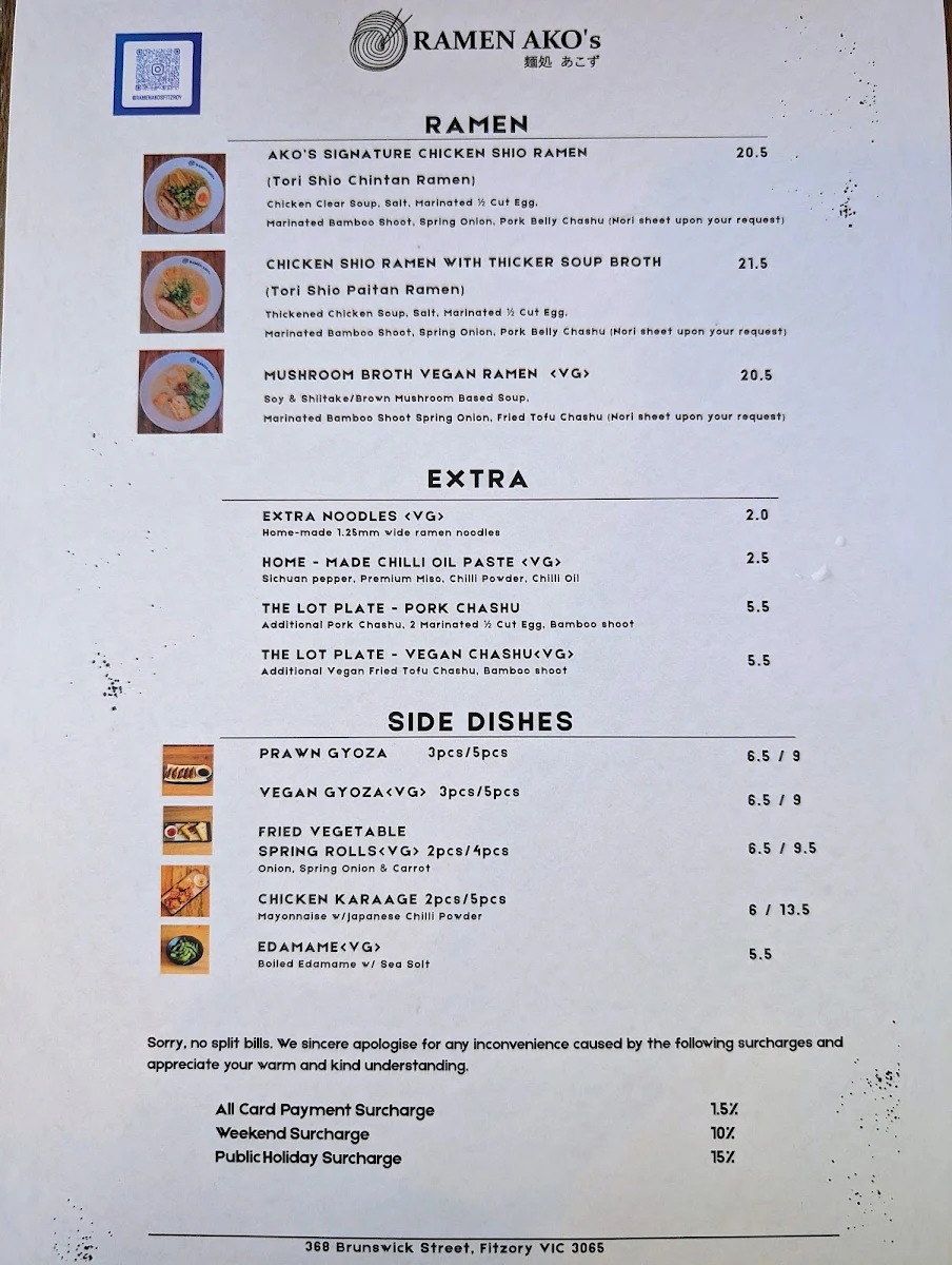 Menu, RAMEN AKO’s
