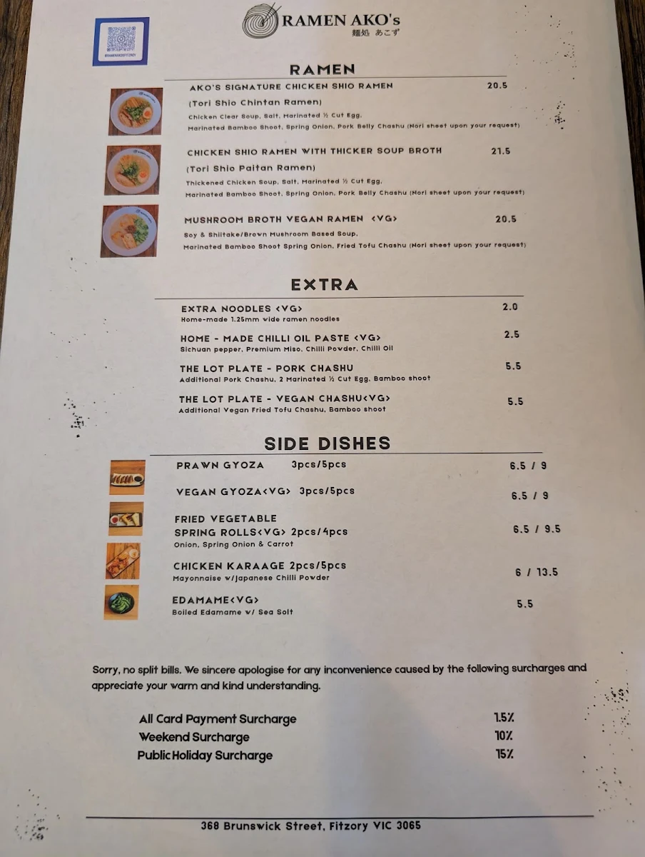 Menu, RAMEN AKO’s