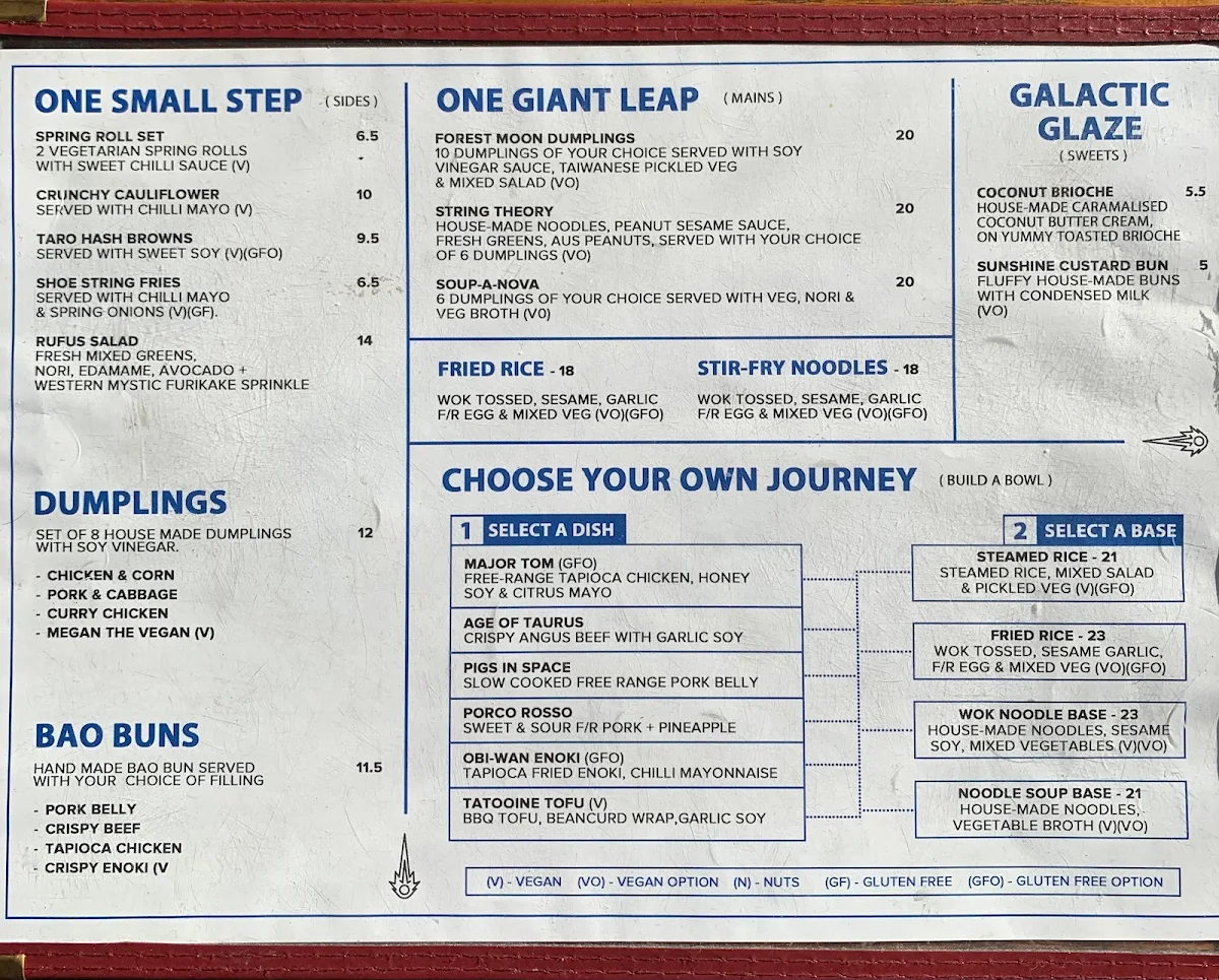 Menu, Moon Bear Dumpling Co