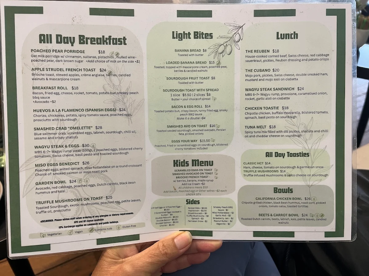 Menu, The Exchange