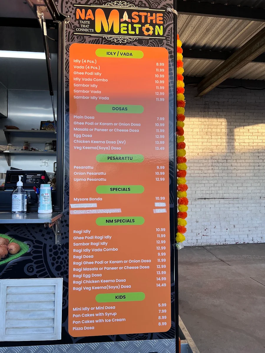 Menu, Namasthe Melton