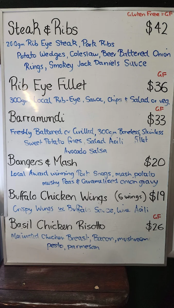 Menu, Pinnacle Family Hotel