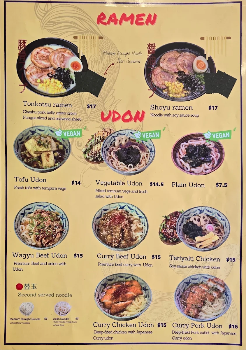 Menu, Hokkaiya Japanese Restaurant