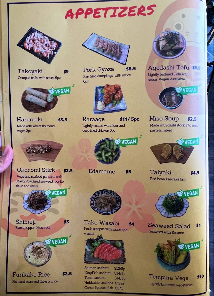 Menu, Hokkaiya Japanese Restaurant