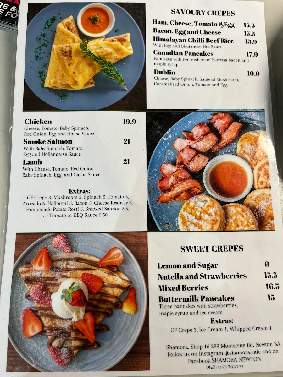 Menu, Shamora
